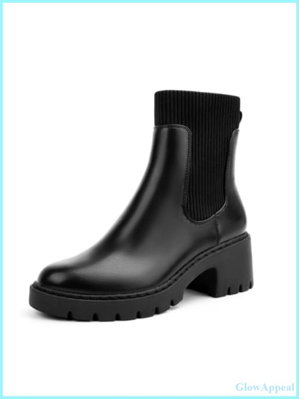 Chelsea Boots Platform Chunky Heel Lug Sole Slip On Ankle Bootie